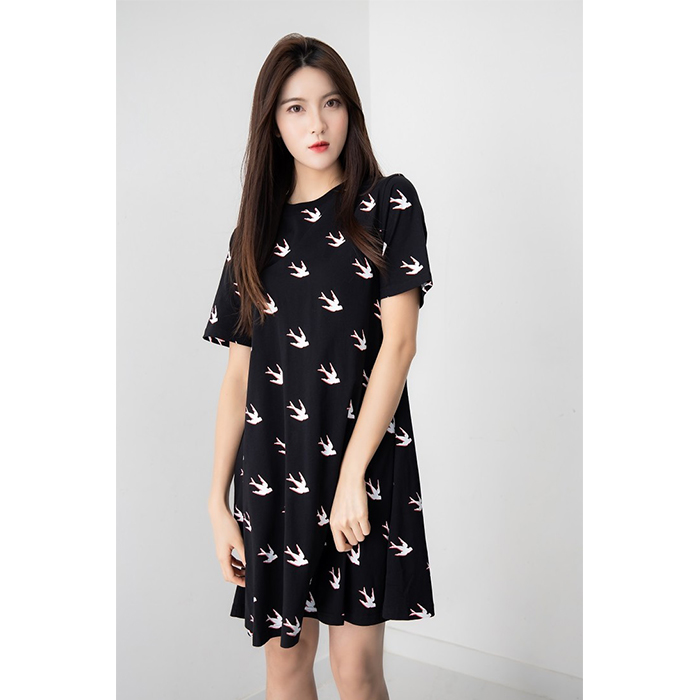 Image 2 of アレキサンダー マックイーン レディースツバメ柄ワンピース  401641 OJ61 1000